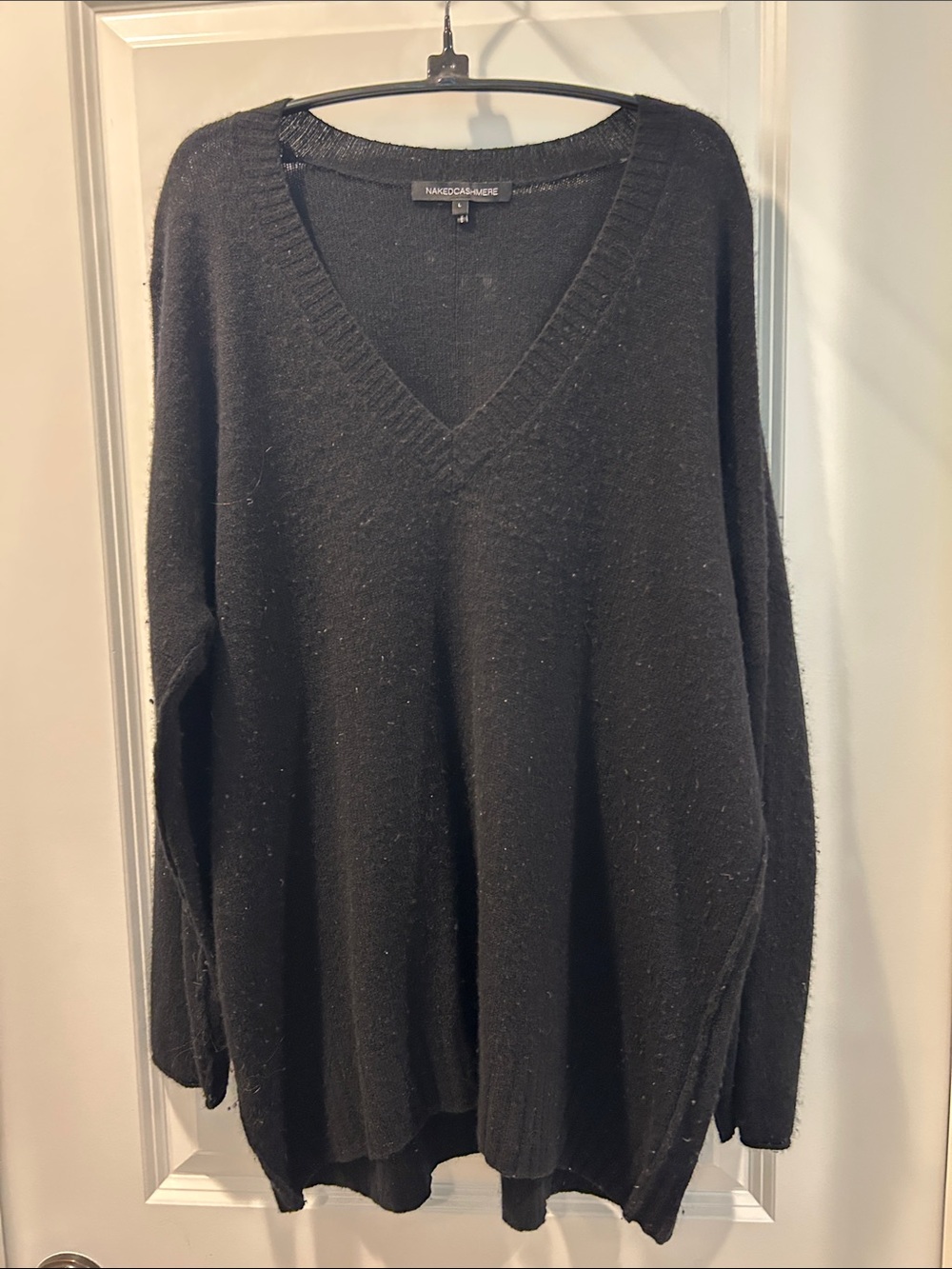 NakedCashmere Black V-Neck Cozy Oversized Sweater